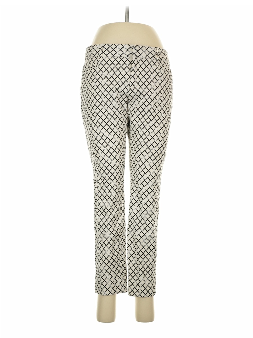 Women’s Size 6 Slim Fit Geo-Print Dress Pants in Beige and Black